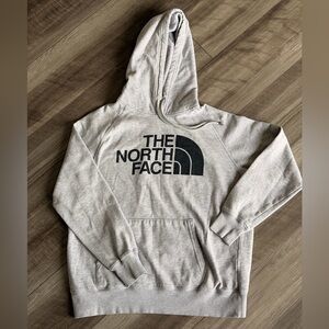 The North Face Women's Gray Crewneck Hoodie with Black Logo